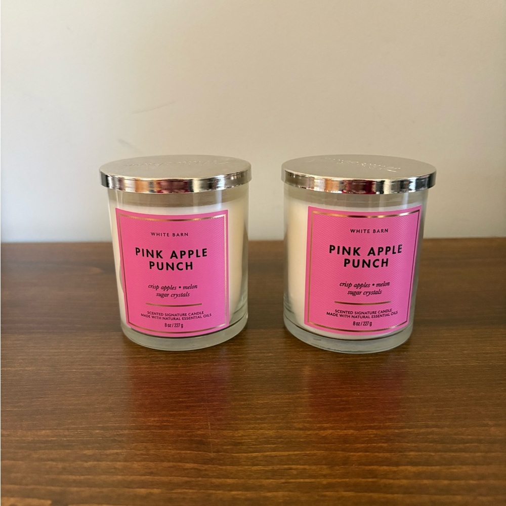 Bath & Body Works Pink Apple Punch Candle lot of 2 NIB